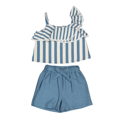 ÇİZGİLİ AİROBİN ŞORTLU TAKIM