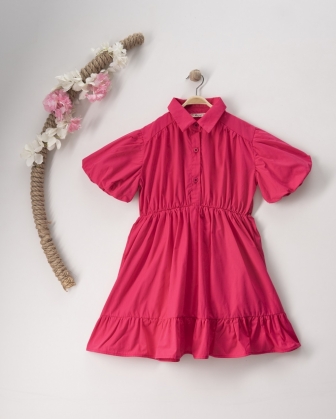KARPUZ KOL COTTON ELBİSE