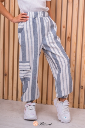 ÇİZGİLİ CEPLİ PANTOLON
